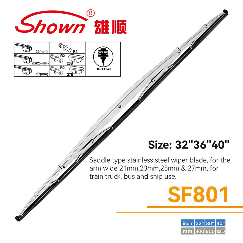Marine stainless steel wiper blade